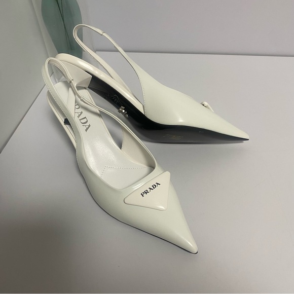 Prada Women's Cream Slingback Heels - Picture 4 of 4